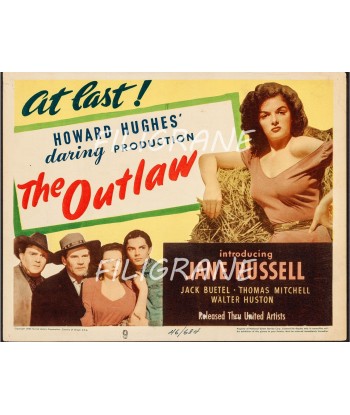 THE OUTLAW FILM Rfdh-POSTER/REPRODUCTION d1 AFFICHE VINTAGE 2024