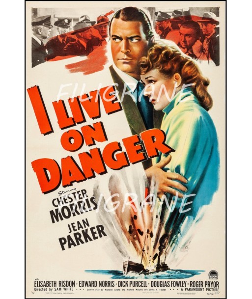 I LIVE on DANGER FILM Rhxy-POSTER/REPRODUCTION d1 AFFICHE VINTAGE livraison et retour toujours gratuits