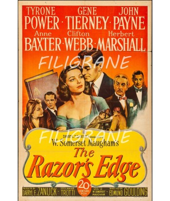 THE RAZOR'S EDGE FILM Rmld-POSTER/REPRODUCTION d1 AFFICHE VINTAGE de la marque