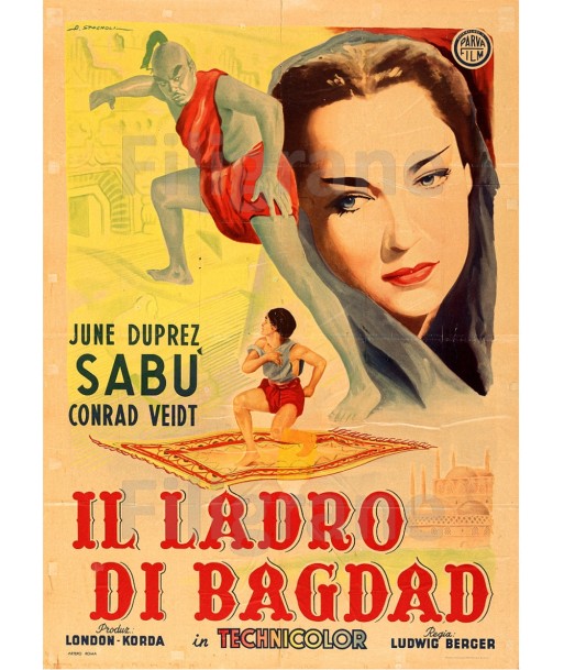 IL LADRO DI BAGDAD FILM Rcoc-POSTER/REPRODUCTION d1 AFFICHE VINTAGE Pour