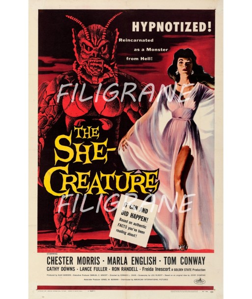 THE SHE CREATURE FILM Rxqr-POSTER/REPRODUCTION d1 AFFICHE VINTAGE offre 