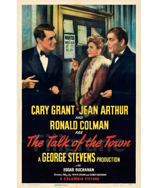 THE TALK of the TOWN FILM Rhkl-POSTER/REPRODUCTION d1 AFFICHE VINTAGE Fin de série