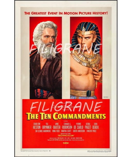 THE TEN COMMANDMENTS FILM Rzpl-POSTER/REPRODUCTION d1 AFFICHE VINTAGE pour bénéficier 