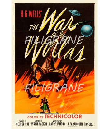 THE WAR of the WORLDS FILM Rgid-POSTER/REPRODUCTION d1 AFFICHE VINTAGE sur le site 