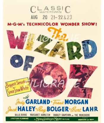 THE WIZARD of OZ FILM Rxnm-POSTER/REPRODUCTION d1 AFFICHE VINTAGE sur le site 