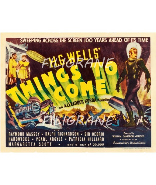 THINGS TO COME FILM Rmfd-POSTER/REPRODUCTION d1 AFFICHE VINTAGE sur le site 