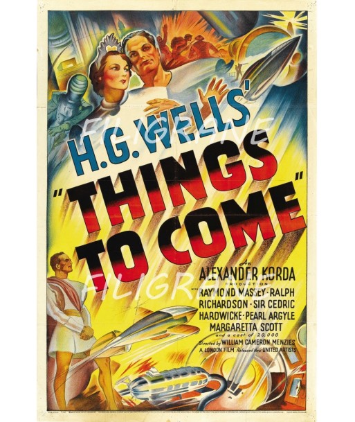 THINGS TO COME FILM Rrfv-POSTER/REPRODUCTION d1 AFFICHE VINTAGE la livraison gratuite