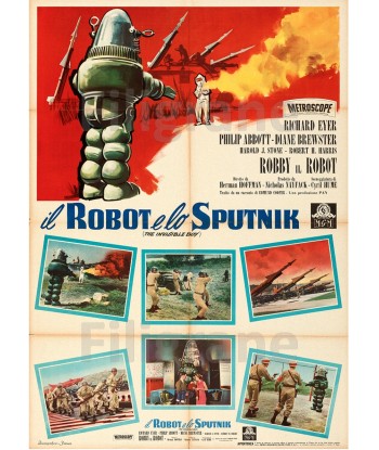 IL ROBOT e lo SPUTNIK FILM Rpnf-POSTER/REPRODUCTION d1 AFFICHE VINTAGE de technologie