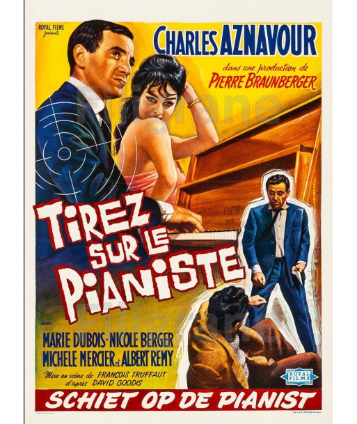 TIREZ sur le PIANISTE FILM Rrqz-POSTER/REPRODUCTION d1 AFFICHE VINTAGE outlet