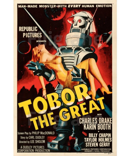 TOBOR the GREAT FILM Rmfv-POSTER/REPRODUCTION d1 AFFICHE VINTAGE de l' environnement