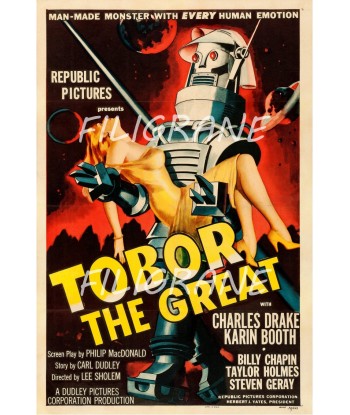 TOBOR the GREAT FILM Rwwq-POSTER/REPRODUCTION d1 AFFICHE VINTAGE brillant des détails fins