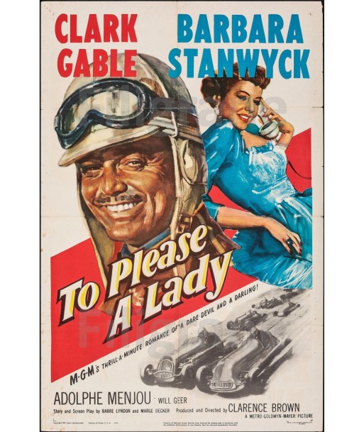 TO PLEASE A LADY FILM Rboi-POSTER/REPRODUCTION d1 AFFICHE VINTAGE la colonne vertébrale