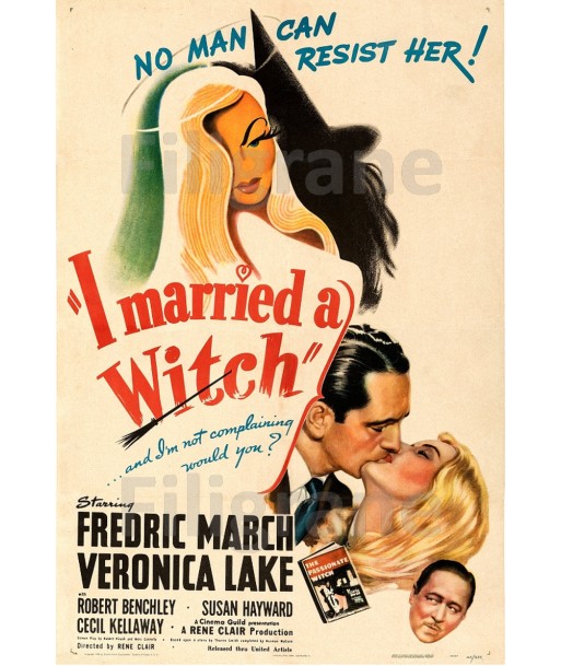 I MARRIED A WITCH FILM Rije-POSTER/REPRODUCTION d1 AFFICHE VINTAGE En savoir plus