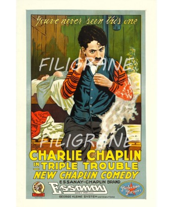 TRIPE TROUBLE FILM CHAPLIN Rvly-POSTER/REPRODUCTION d1 AFFICHE VINTAGE livraison gratuite