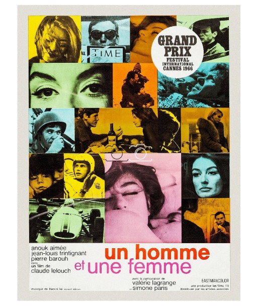 Un HOMME et une FEMME FILM Ryme-POSTER/REPRODUCTION d1 AFFICHE VINTAGE pas chere