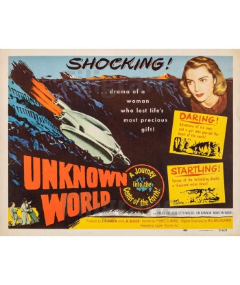 UNKNOWN WORLD FILM Rald-POSTER/REPRODUCTION d1 AFFICHE VINTAGE Pour