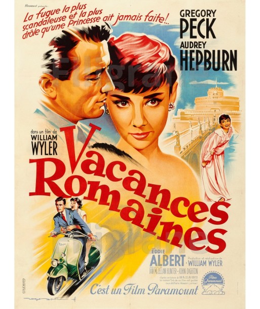 VACANCES ROMAINES FILM Ruog-POSTER/REPRODUCTION d1 AFFICHE VINTAGE 2 - 3 jours ouvrés.