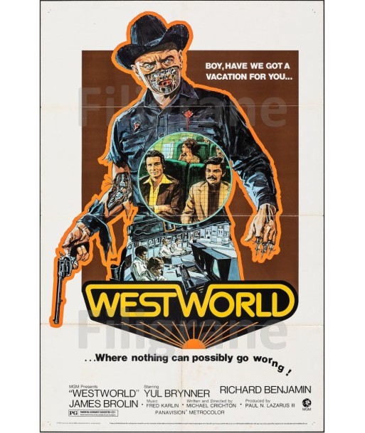 WEST WORLD FILM Ruyy-POSTER/REPRODUCTION d1 AFFICHE VINTAGE Amélioration de cerveau avec