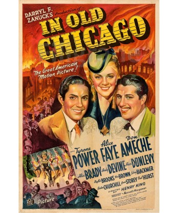 IN OLD CHICAGO FILM Rnjd-POSTER/REPRODUCTION d1 AFFICHE VINTAGE suggérées chez