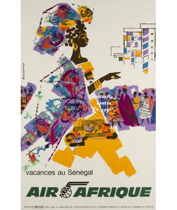 AIRLINES AIR AFRIQUE SéNéGAL Rvbc-POSTER/REPRODUCTION d1 AFFICHE VINTAGE commande en ligne