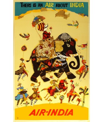 AIRLINES AIR INDIA éLéPHANT Rxwb-POSTER/REPRODUCTION d1 AFFICHE VINTAGE Economisez 