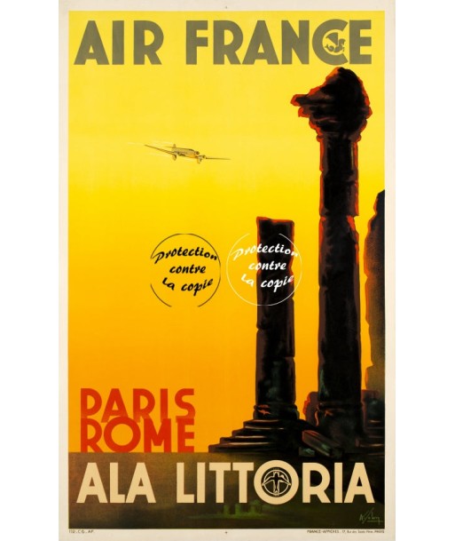 AIRLINES ALA LITTORIA Rfwtg-POSTER/REPRODUCTION d1 AFFICHE VINTAGE pour bénéficier 