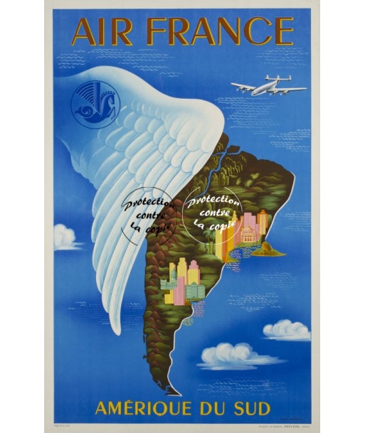 AIRLINES AméRIQUE SUD Rfgka-POSTER/REPRODUCTION d1 AFFICHE VINTAGE suggérées chez