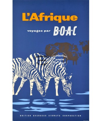 AIRLINES BOAC AFRIQUE Rfibt-POSTER/REPRODUCTION d1 AFFICHE VINTAGE Jusqu'à 80% De Réduction