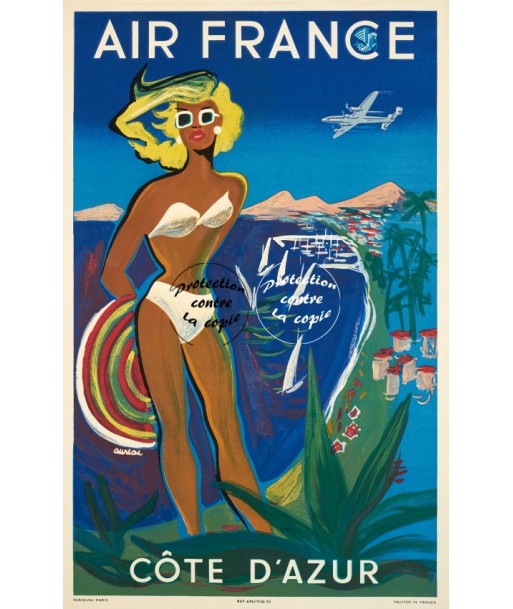 AIRLINES CÔTE D'AZUR Rpbr-POSTER/REPRODUCTION d1 AFFICHE VINTAGE prix