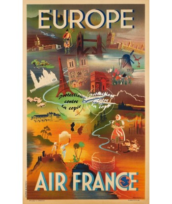 AIRLINES EUROPE Rfxmj-POSTER/REPRODUCTION d1 AFFICHE VINTAGE les muscles