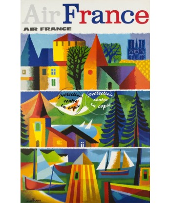 AIRLINES FRANCE Rfdsx-POSTER/REPRODUCTION d1 AFFICHE VINTAGE une grave pollution 