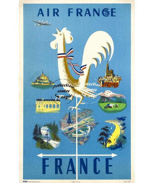 AIRLINES FRANCE Rune-POSTER/REPRODUCTION d1 AFFICHE VINTAGE destockage