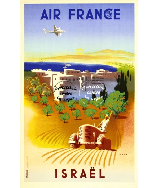 AIRLINES ISRAËL Rfdoe-POSTER/REPRODUCTION d1 AFFICHE VINTAGE de pas cher