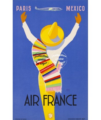 AIRLINES MEXICO Rfwik-POSTER/REPRODUCTION d1 AFFICHE VINTAGE destockage