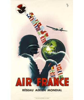 AIRLINES MONDIAL Rjrm-POSTER/REPRODUCTION d1 AFFICHE VINTAGE Amélioration de cerveau avec