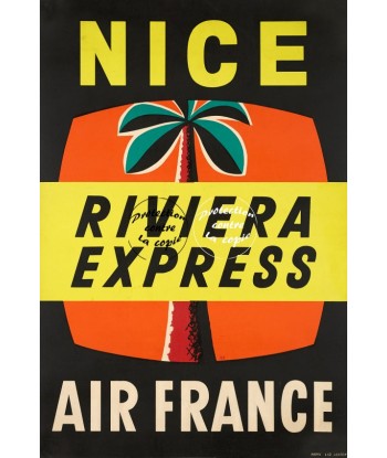 AIRLINES NICE RIVIERA Rfuvt-POSTER/REPRODUCTION d1 AFFICHE VINTAGE en linge