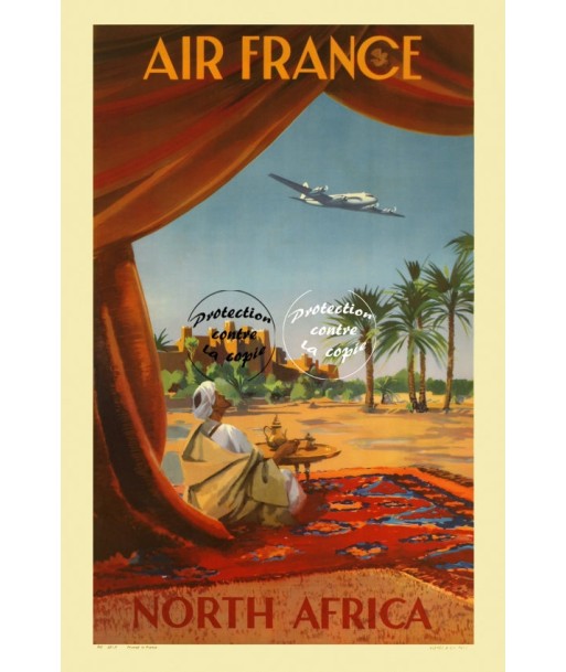 AIRLINES NORTH AFRICA Rfvcu-POSTER/REPRODUCTION d1 AFFICHE VINTAGE votre