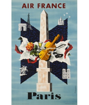 AIRLINES PARIS Rfzav-POSTER/REPRODUCTION d1 AFFICHE VINTAGE de pas cher