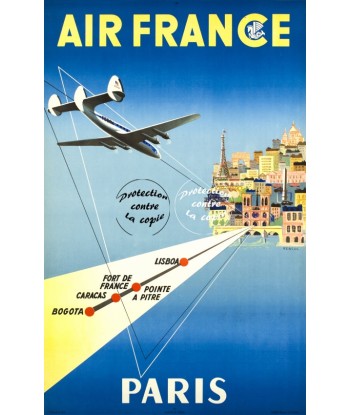 AIRLINES PARIS Rhmr-POSTER/REPRODUCTION d1 AFFICHE VINTAGE Livraison rapide