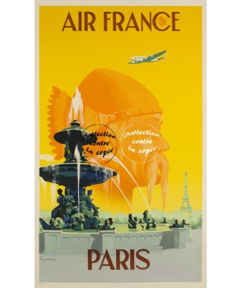 AIRLINES PARIS Rjwd-POSTER/REPRODUCTION d1 AFFICHE VINTAGE Paris Déstockage Promo