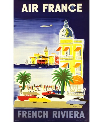 AIRLINES RIVIERA Rfwlu-POSTER/REPRODUCTION d1 AFFICHE VINTAGE rembourrage situé sous