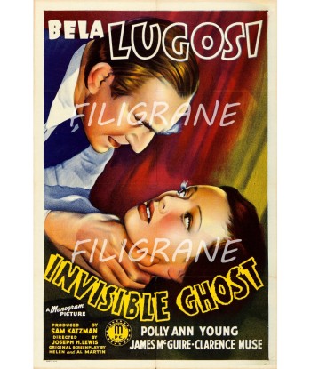 INVISIBLE GHOST FILM Rejo-POSTER/REPRODUCTION d1 AFFICHE VINTAGE de pas cher