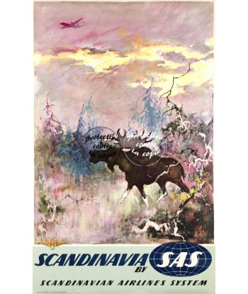 AIRLINES SAS SCANDINAVIA Rgbs-POSTER/REPRODUCTION d1 AFFICHE VINTAGE Les magasins à Paris et en Île-de-France