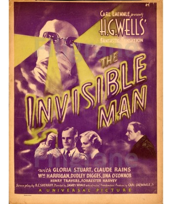 INVISIBLE MAN FILM Rcem-POSTER/REPRODUCTION d1 AFFICHE VINTAGE ou a consommer sur place