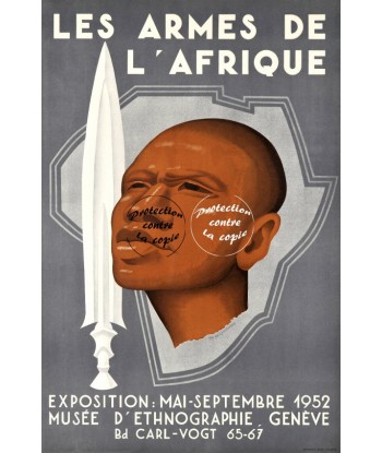 ARMES D'AFRIQUE EXPO 1952 Rfgou-POSTER/REPRODUCTION d1 AFFICHE VINTAGE de votre