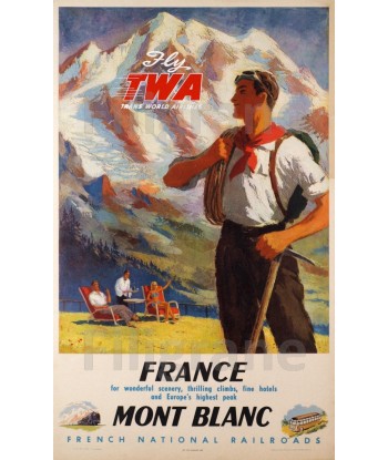 AVIATION TWA MONT BLANC Rblv-POSTER/REPRODUCTION d1 AFFICHE VINTAGE livraison gratuite