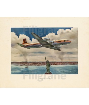 AVION DOUGLAS DC-7 Rrgs-POSTER/REPRODUCTION d1 AFFICHE VINTAGE une grave pollution 