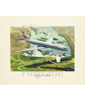 AVION DOUGLAS DC-8 Rqlk-POSTER/REPRODUCTION d1 AFFICHE VINTAGE brillant des détails fins