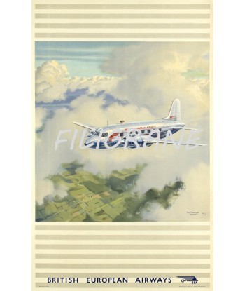 BRITISH EUROPEAN AIRWAYS Redy-POSTER/REPRODUCTION d1 AFFICHE VINTAGE Dans la société mordern