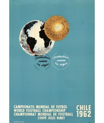 CHILE 1962 MONDIAL FOOT Rfezf-POSTER/REPRODUCTION d1 AFFICHE VINTAGE basket pas cher